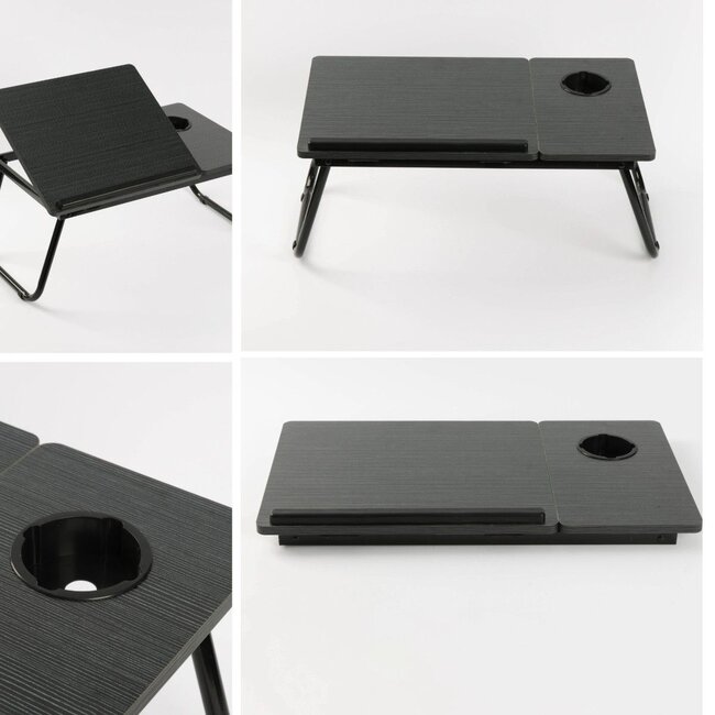 Bedtafel Verstelbaar Zwart- Laptoptafel - Ontbijttafel