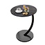 Ceruzo Beistelltisch - Schwarz marmorierte Platte - rund 40 cm - hoch 60 cm