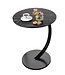 Bijzettafel - Zwart Gemarmerd Blad - rond 40 cm - hoog 60 cm