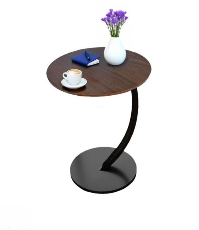 Bijzettafel - Bruin - rond 40 cm - hoog 60 cm