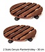 2x Plantentrolley met Wieltjes - Rond 30 cm - Hout
