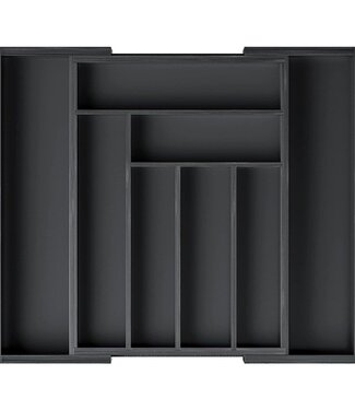Ceruzo Bestekbak Hout Uitschuifbaar - 33-52 x 43 x 5 cm - Zwart