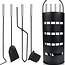 Ceruzo Black Stainless Steel Fireplace Set - 5 pieces