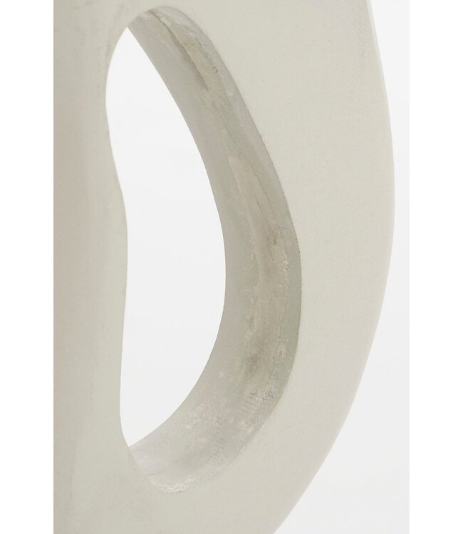 Decorative Sculpture Off-White Mango Wood 6.5x16.5x37.5 cm