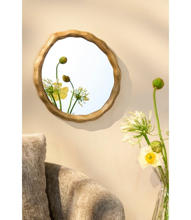 Dark Brown Mango Wood Wall Mirror 36x2x38 cm