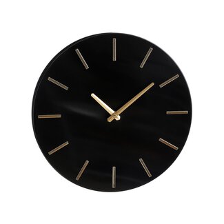Mica Decorations Brixen Wanduhr aus Aluminium - Schwarz - Ø35,5 cm