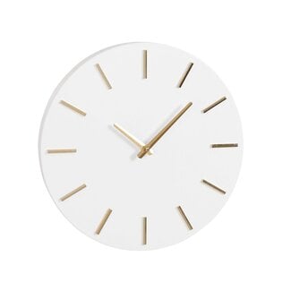 Mica Decorations Brixen Wanduhr aus Aluminium - Weiß - Ø35,5 cm