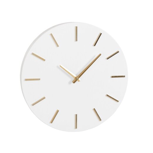 Mica Decorations Brixen Aluminium Wall Clock - White - Ø35.5 cm