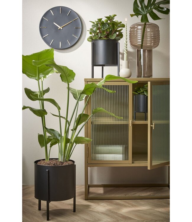 Wandklok Zwart Aluminium Ø35,5 cm