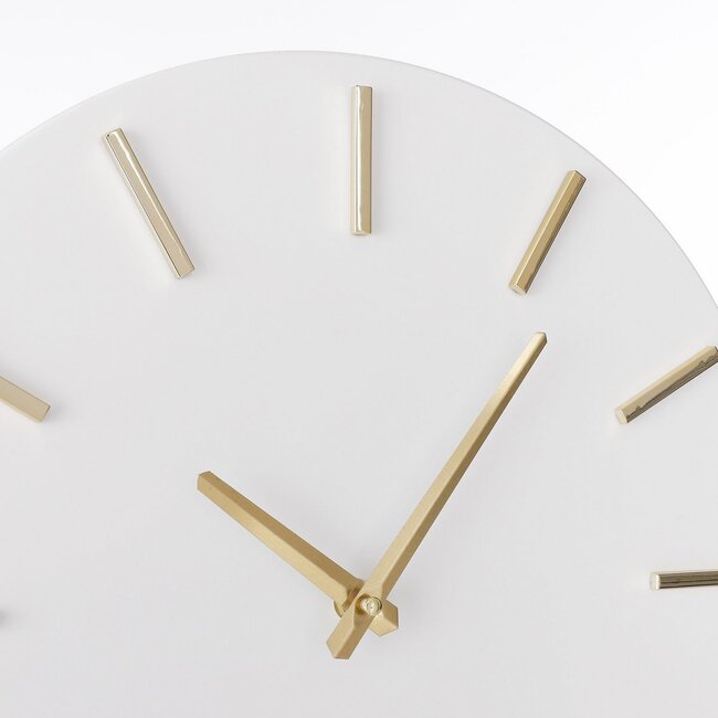 Mica Decorations Brixen Wanduhr aus Aluminium - Weiß - Ø35,5 cm