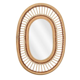 Mica Decorations Rattan Wall Mirror - Ochre - 59 × 40 × 3 cm