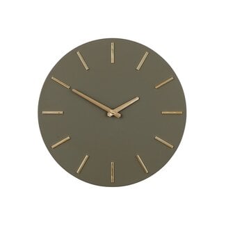 Mica Decorations Brixen Wanduhr aus Aluminium - Dunkelbraun - Ø35,5 cm