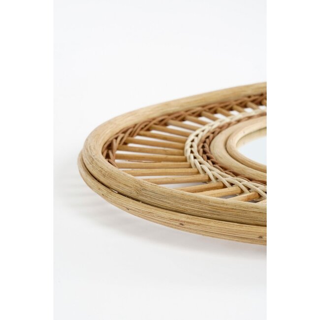 Mica Decorations Wandspiegel aus Rattan - Ocker - 59 × 40 × 3 cm