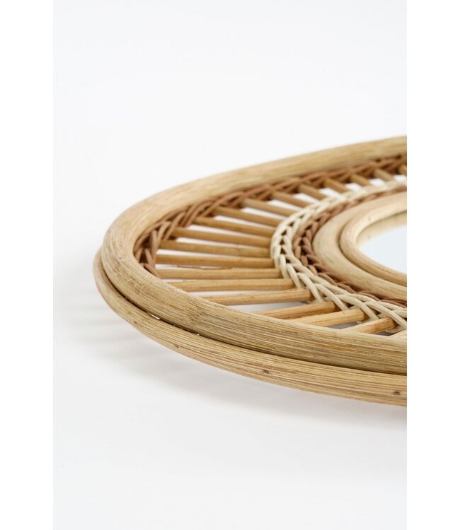Wandspiegel Oker Rotan Hout 59x40x3 cm