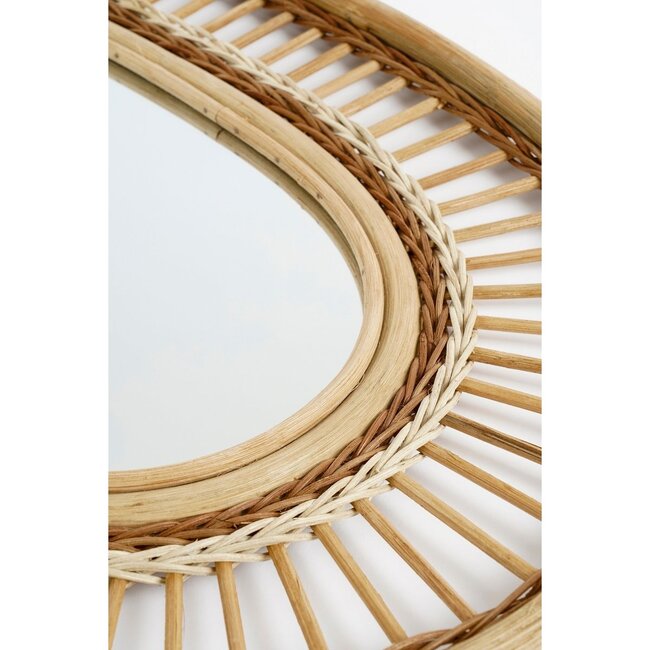 Mica Decorations Rattan Wall Mirror - Ochre - 59 × 40 × 3 cm