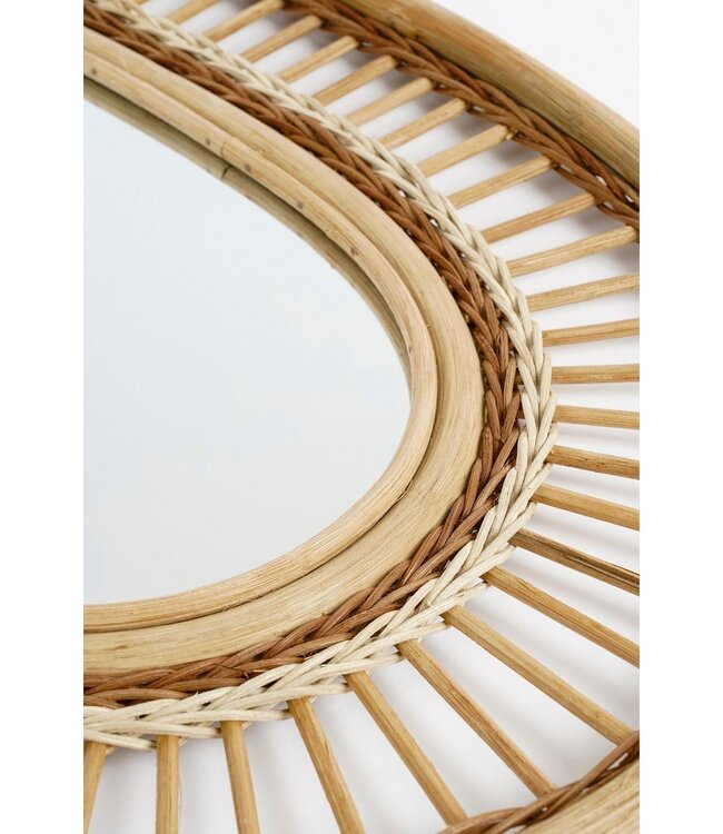 Wandspiegel Oker Rotan Hout 59x40x3 cm