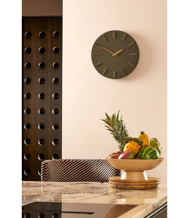Dark Brown Aluminium Wall Clock Ø35.5 cm – Modern Brixen Clock