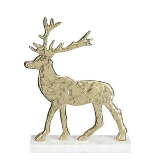 Mica Decorations Weihnachts-Rentierfigur aus Aluminium - Gold