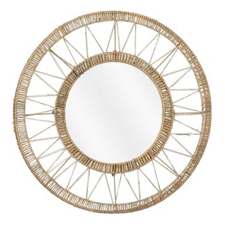 Mica Decorations Light Brown Jute Wall Mirror – Handmade