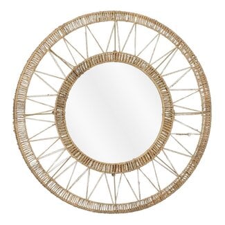 Mica Decorations Ludy Wandspiegel aus Jute - Hellbraun