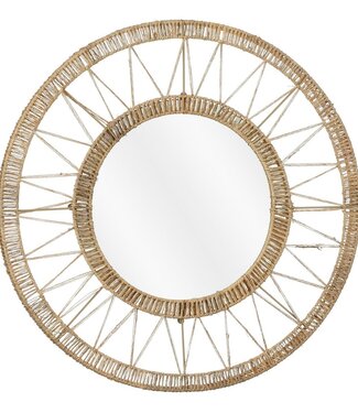 Mica Decorations Wandspiegel Lichtbruin Jute – Handgemaakt