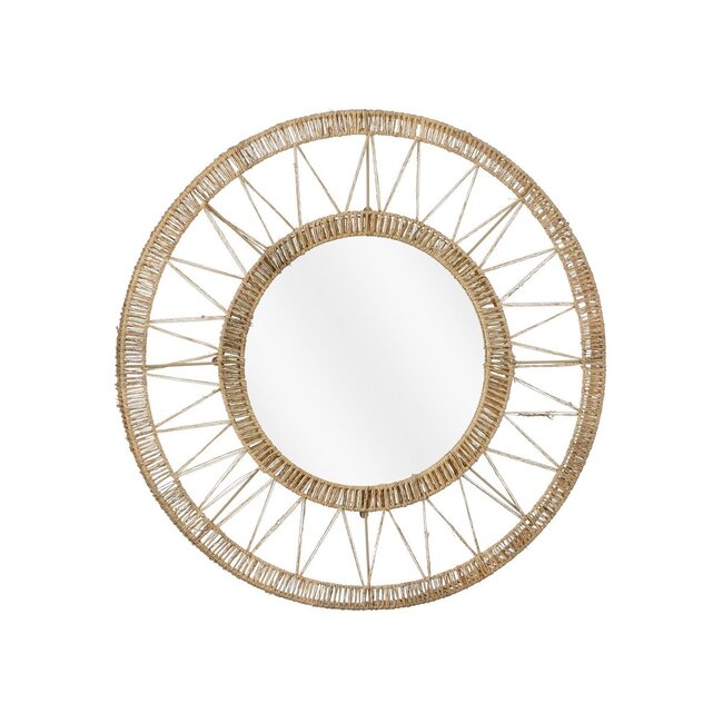 Light Brown Jute Wall Mirror – Handmade