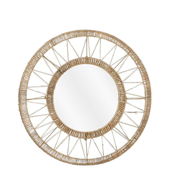 Light Brown Jute Wall Mirror – Handmade