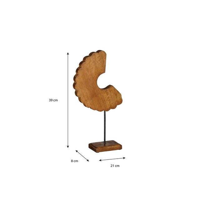 Decorative Mango Wood Sculpture – Handcrafted Brown Art Object