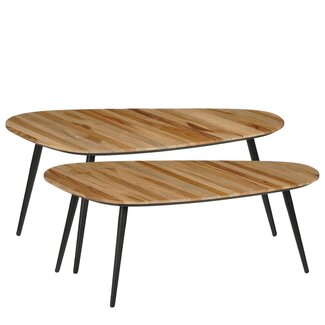 Mica Decorations Jailey Beistelltische aus Teakholz - Braun - 2er-Set