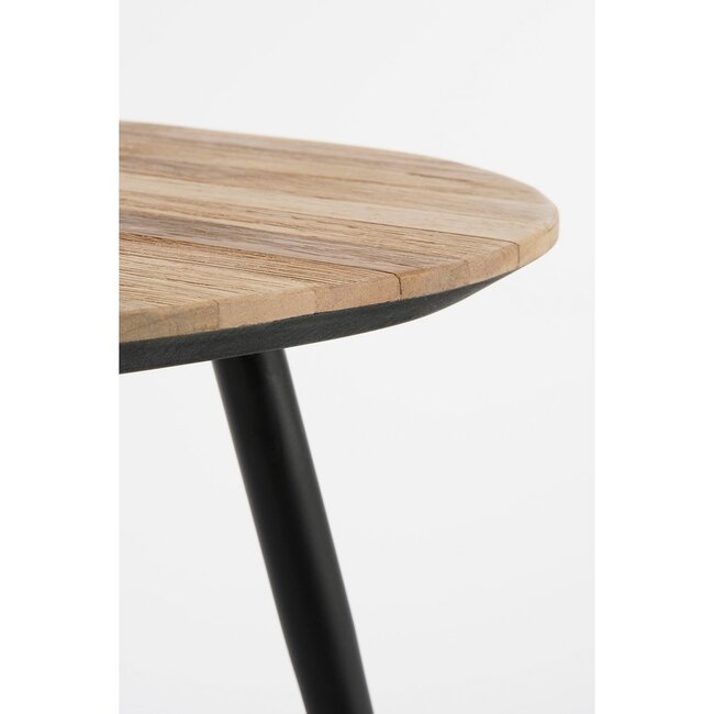 Bijzettafel set Bruin 2Teak hout