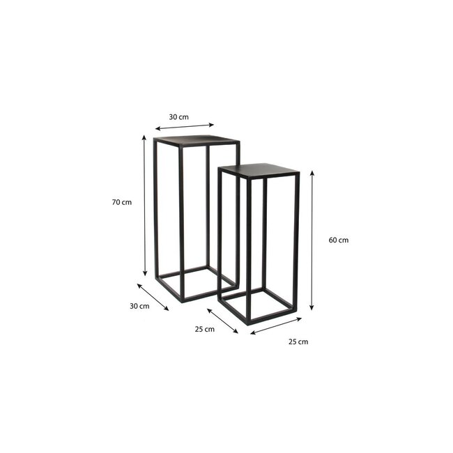 Mica Decorations Goa Iron Side Tables - Black - Set of 2