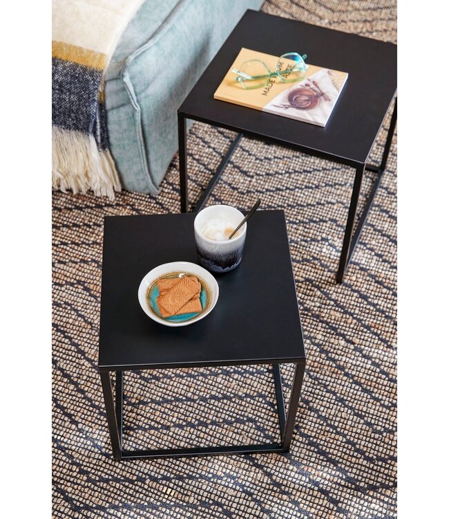 Bijzettafel set Zwart 2Ijzer