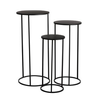 Mica Decorations Quinty Beistelltische aus Eisen - Schwarz - 3er-Set