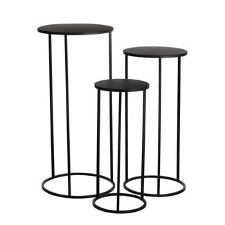 Mica Decorations Quinty Iron Side Tables - Black - Set of 3