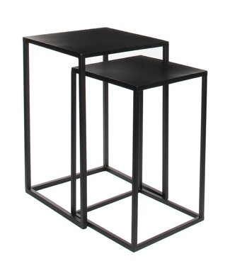 Mica Decorations Bijzettafel set Zwart 2Ijzer