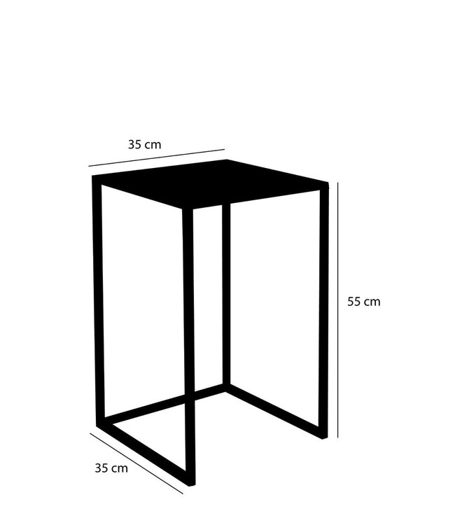 Bijzettafel set Zwart 2Ijzer