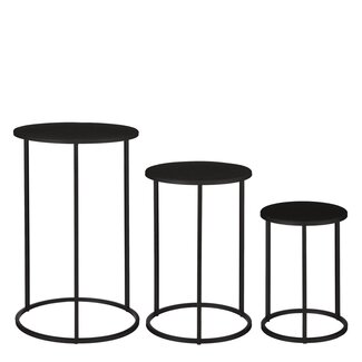 Mica Decorations Bijzettafelset – Zwart – Ijzer – 3-delig