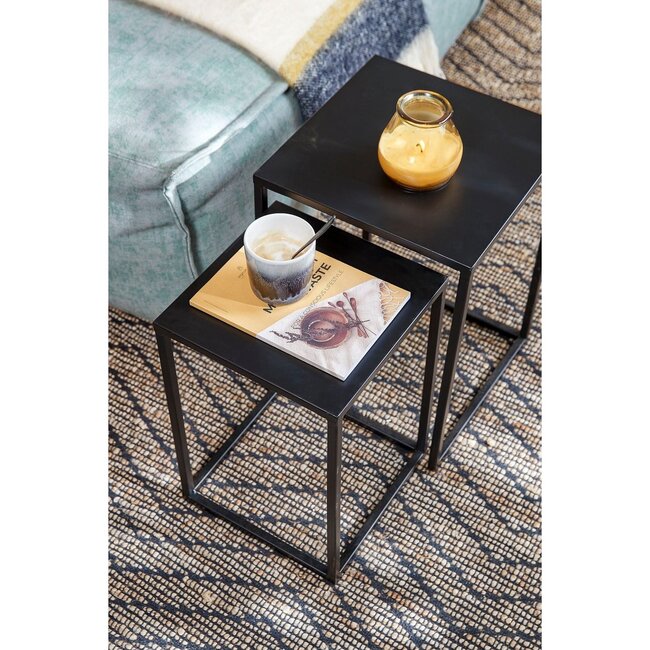 Bijzettafel set Zwart 2Ijzer