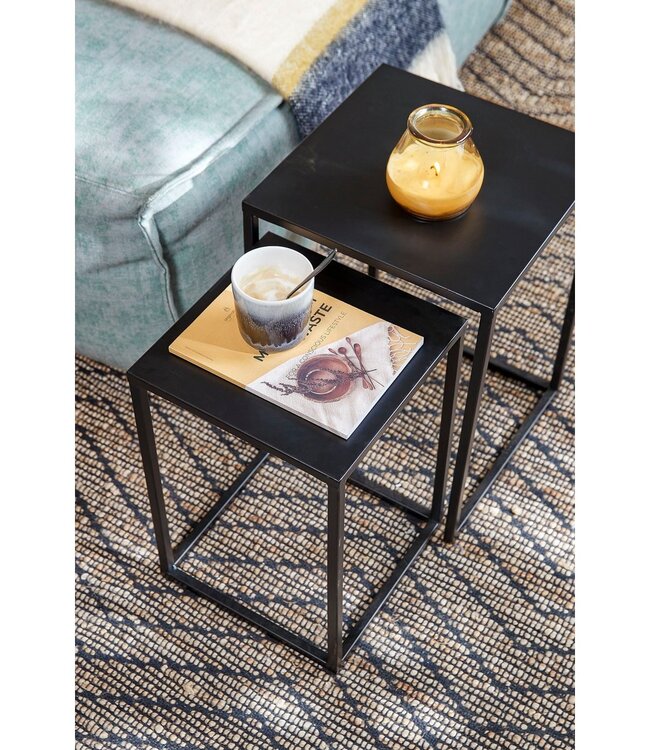 Bijzettafel set Zwart 2Ijzer