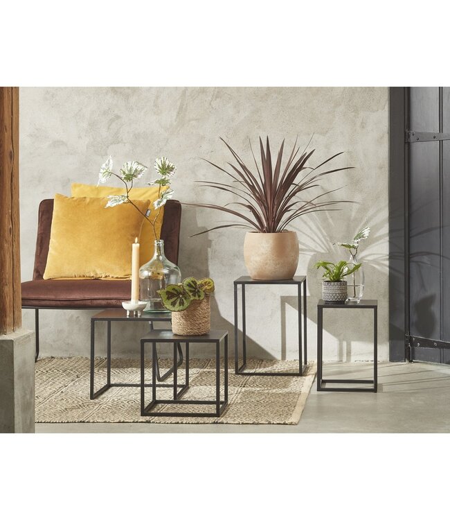 Bijzettafel set Zwart 2Ijzer