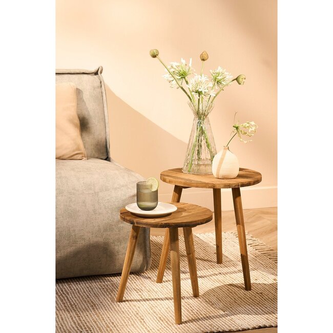 Mica Decorations Bold Beistelltisch aus Holz - Braun - H43 cm