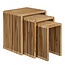 Bijzettafel set Bruin 3Teak hout