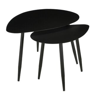 Mica Decorations Beistelltische aus Eisen - Schwarz - 2er-Set