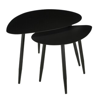 Mica Decorations Bijzettafelset – Zwart – Ijzer – 2-delig