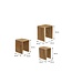 Bijzettafel set Bruin 3Teak hout