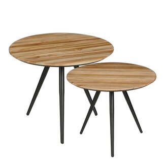 Mica Decorations Jailey Beistelltische aus Teakholz - Braun - 2er-Set