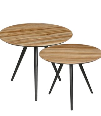 Mica Decorations Bijzettafel set Bruin 2Teak hout