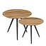 Bijzettafel set Bruin 2Teak hout