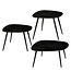 Mica Decorations Jailey Beistelltische aus Teakholz - Schwarz - 3er-Set