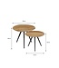Bijzettafel set Bruin 2Teak hout